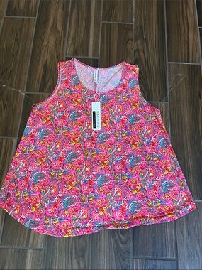 Dear Scarlett Pink Paisley Tank Top